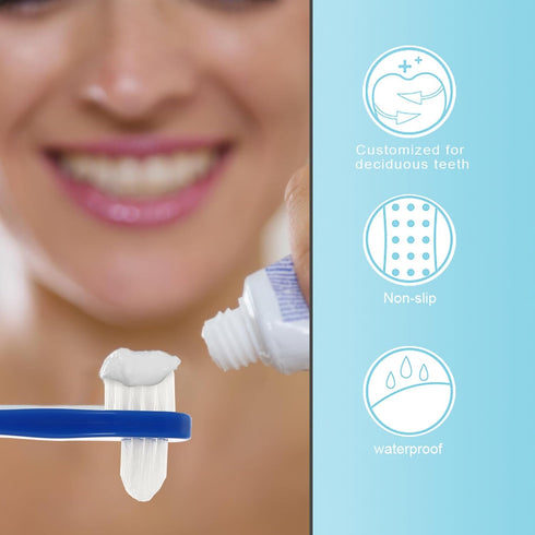 Beavorty 2pcs Two-Sided Denture Brush for Cleaning False Teeth, Travel Set
