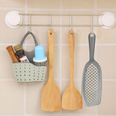 EZ Kitchen Dish Squeegee with Silicone Food Strainer, Non-Slip Scrapers for Pots, Pans, Bowls, Countertops (2-Pack,