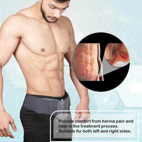 Wonder Care Hernia Belt for Men, Inguinal Hernia Truss Support with Removable Compression Pads & Adjustable Straps,