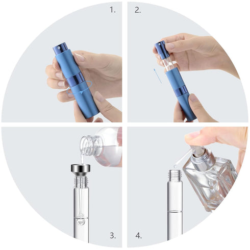 Lil Ray 8ml Portable Mini Perfume Atomizer, 7 PCS Refillable Small Spray Bottle for Travel, Pocket Cologne
