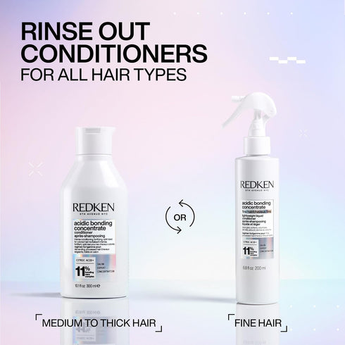 Redken Acidic Bonding Concentrate Conditioner - Sulfate-Free, Strengthens & Repairs Damaged Hair, With Citric Acid