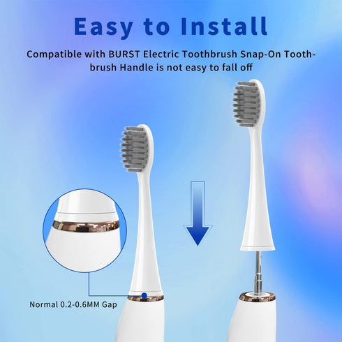 10 Pack Replacement Toothbrush Heads for Burst Electric Toothbrush, YMPBO Deep Cleaning Bristle Design, White