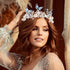 Unicra Silver Butterfly Tiaras and Crowns Leaf Queen Rhinestone Bridal Wedding Tiara Hair Accessories for Women and