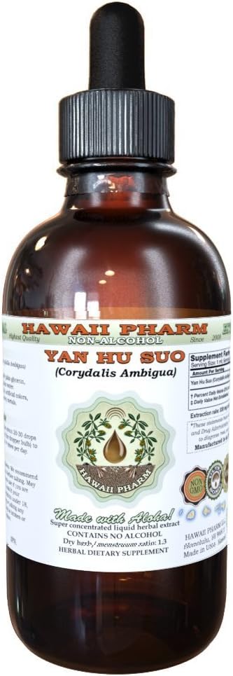 Yan Hu SUO Alcohol-Free Liquid Extract - Natural Herbal Supplement (Corydalis Ambigua) 2 fl. oz