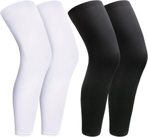 JEFHOMKIT 2Pairs Leg Sleeves,Full Leg Compression Sleeve,Compression Long Knee Sleeve,Sports Compression UV Long