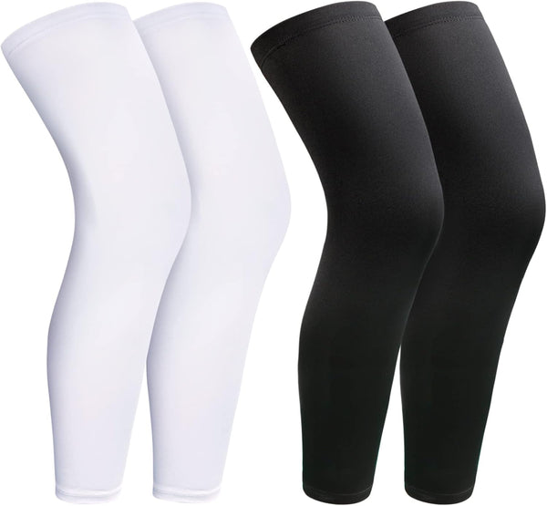 JEFHOMKIT 2Pairs Leg Sleeves,Full Leg Compression Sleeve,Compression Long Knee Sleeve,Sports Compression UV Long