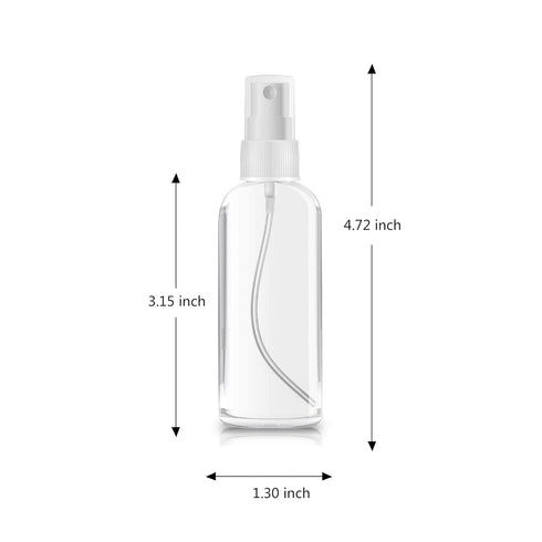 ZEROFIRE 2 Pack Spray Bottles - 2oz Clear Plastic Empty Refillable Mini Spritzer for Travel, Skin Care