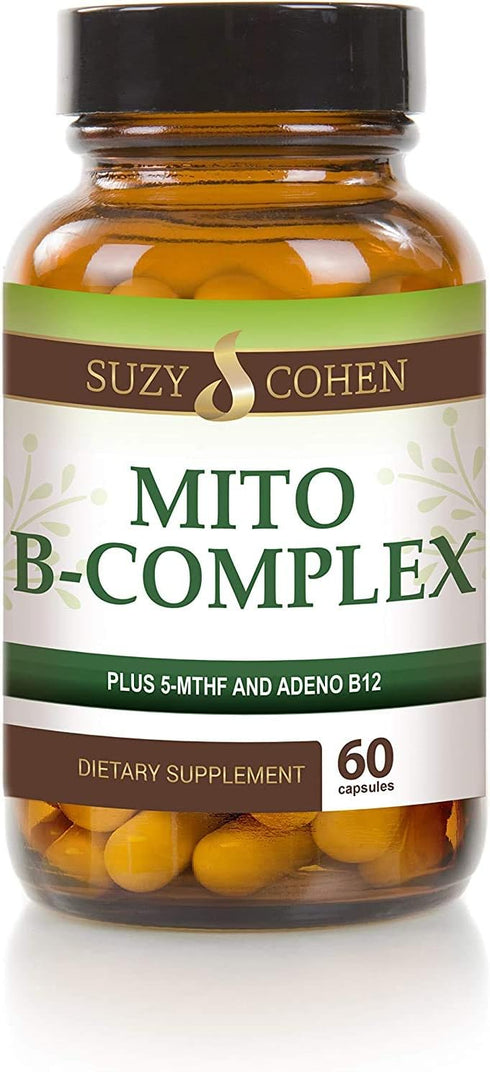 Suzy Cohen, Mito B Complex Dietary Supplement, 5-MTHF, Adeno B12, Supports Healthy Nervous System, 60 Servings
