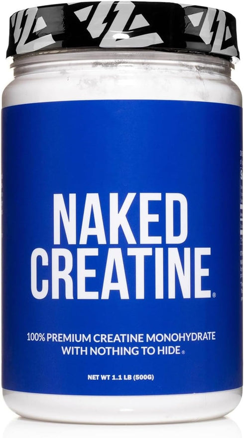 Naked Pure Micronized Creatine Monohydrate - 100 Servings, 500 Grams, Vegan, Non-GMO, Gluten Free