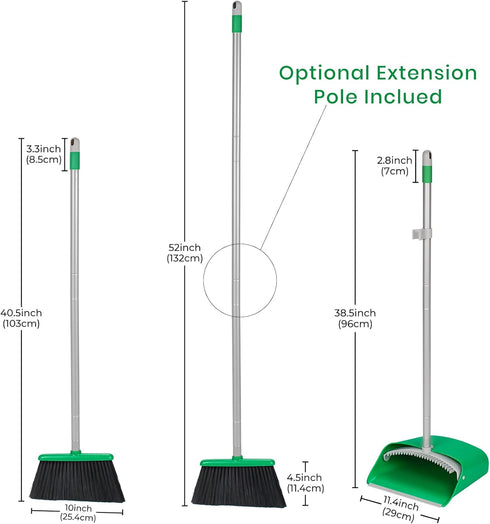 TreeLen Broom and Dustpan Set, Simplify Cleaning Your Home Kitchen Office with Ease