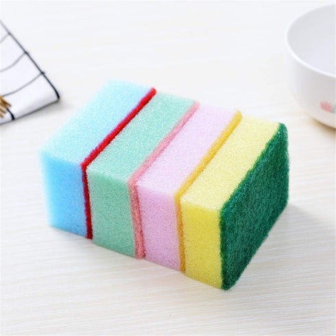Sponge Scourers Multi-Use No Scratch Scrub Sponge Kitchen Tool for Cleaning Dishes, Bowl, Pot, Pan (10Pcs)