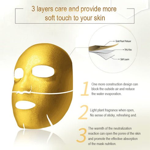MOND'SUB 24K Gold Face Firming Mask, 6-Pcs Anti Aging, Brightening, Hydrating Facial Mask for Both Men & Women