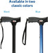 Carex Soft Grip Folding Cane, Adjustable Height (33"-37"), Metallic Blue, Anti-Slip Rubber Tip