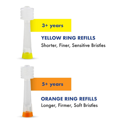 Brilliant Oral Care Kids Sonic Toothbrush Replacement Heads, Orange, 2 Pack, for Ages 5+