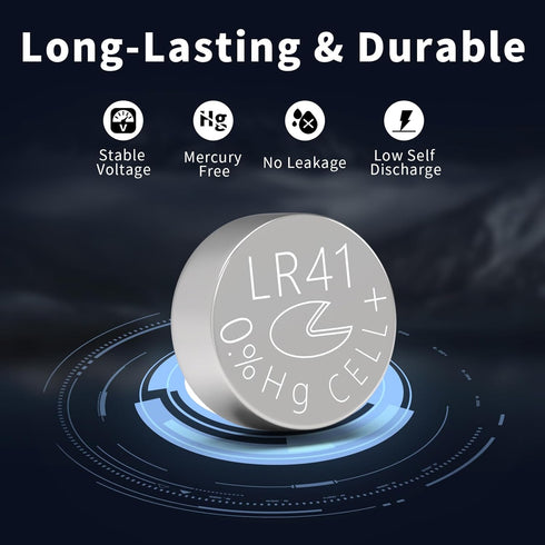 PKCELL LR41 50-Count AG3 GP192 384 392 Button Batteries Battery Batteries for Digital Thermometers