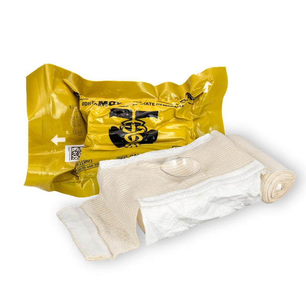 OLAES 4” Flat Modular Trauma Bandage with Pressure Cup, 4" W x 7" L x 2.5" D, Latex-Free