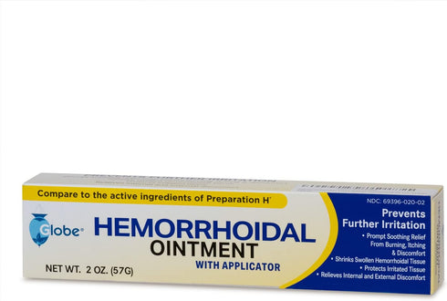 Globe (4 Pack) Hemorrhoidal Ointment, Relief from Burning, Itching, Discomfort of Hemorrhoids, 2 Ounces