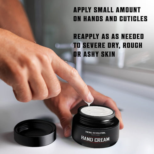 Viking Revolution Hand Cream for Men - Repair Cream for Dry Cracked Hands with Aloe Vera & Vitamin E (3.5oz)