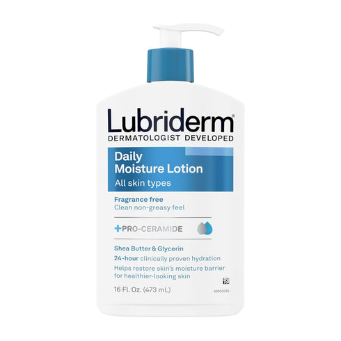 Lubriderm Daily Moisture Hydrating Unscented Body Lotion 16 fl. oz with Vitamin B5