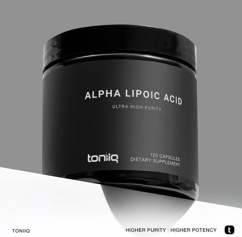 Toniiq 1000mg Ultra High Strength Alpha Lipoic Acid Capsules, 120 Capsules - Highly Purified 99%+ USP Standard