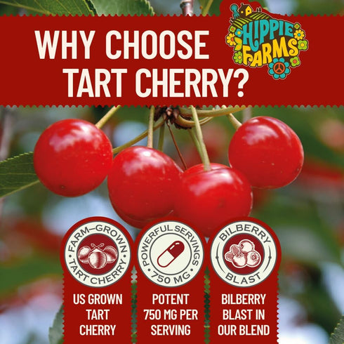 Tart Cherry Capsules & Gummies - Lumberjack Strength Blend (90 Count Capsules, Grown in USA)
