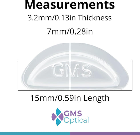Sunglasses(15mm 7mm 3.2mm) (10 GMS Optical Adhesive Anti-Slip Halfmoon Air Bag Cushion Silicone Nose Pad Reduce
