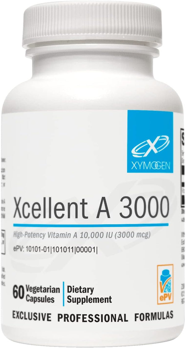XYMOGEN Xcellent A High-Potency Vitamin A Supplement 3000-10,000 IU (Retinyl Palmitate) - 60 Capsules for Immune