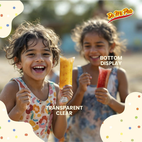 Treats,100-Count, 1-Pack De Mi Pais Topogigios Ice Cream Bags; Perfect for Bolis, Popsicles, and Ice Storage, Durable