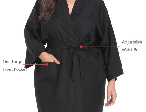 Salon Client Gown Robes Cape, Kimono Style Hair Salon Smock for Clients
