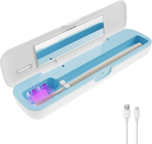 SYKUIHSG Toothbrush Sanitizer Case Kit, Tooth Brush Travels Case Rechargeable, Fits Electric Toothbrush