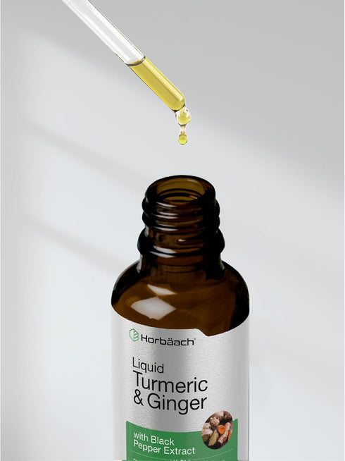 Horbaach Turmeric and Ginger Supplement 4 fl oz | Herbal Liquid Extract with Black Pepper | Vegan, Non-GMO, Gluten Free
