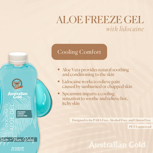 Vera Aloe Freeze Spray Gel, 8 Fluid Ounce, Relieves Sunburn Pain and Hot Itchy Skin, with Lidocaine