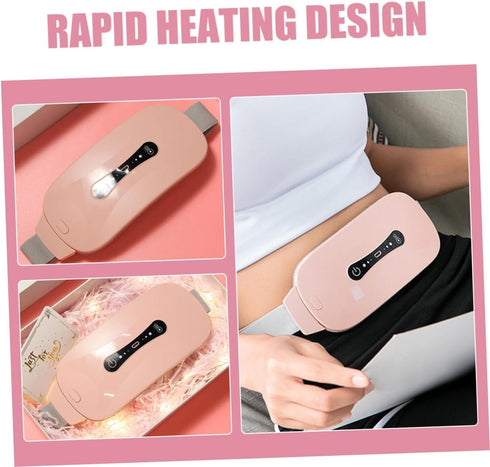 Portable Heating Pad for Menstrual Cramps Fast Heating Cordless Waist Belt Graphene Massage for Back and Abdominal