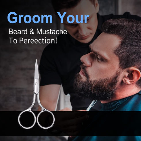 Eyebrow Scissors, Small Stainless Steel Scissors for Hair, Eyebrows, Nose Hair, Beard, Eyelashes, Cuticle - ASONTAO