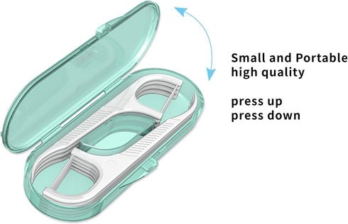 Dental Flossers 2 Pcs Mini Portable Case, Refillable Toothpicks Dispenser, 10 Count Floss Picks Organizer for On-The-Go