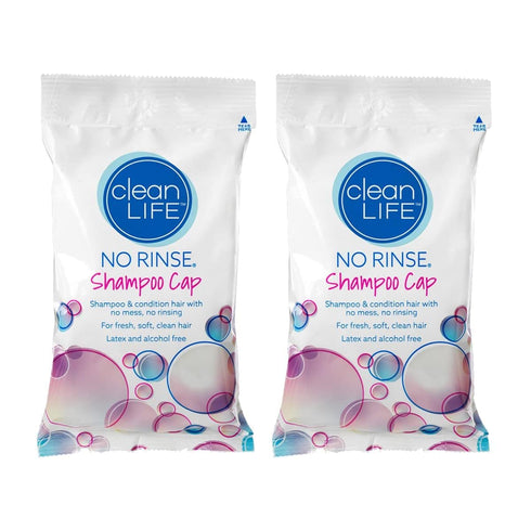 No-Rinse Shampoo Cap by Cleanlife Products, Pack of 2, Microwaveable, Rinse-Free