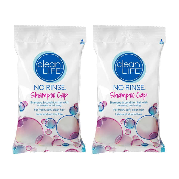 No-Rinse Shampoo Cap by Cleanlife Products, Pack of 2, Microwaveable, Rinse-Free
