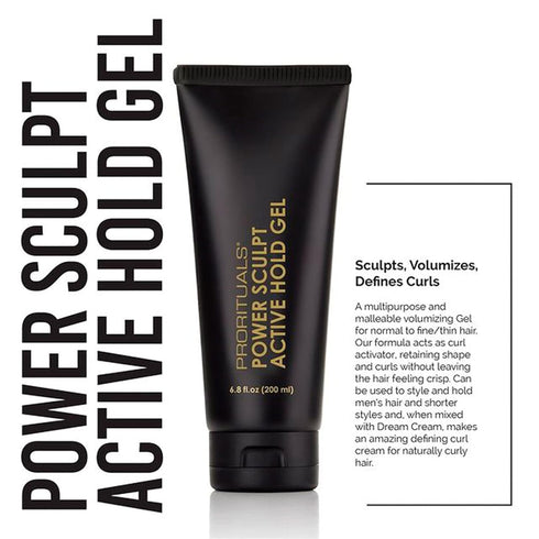 Prorituals Power Sculpt Active Hold Gel, Classic Light Hold Hair Pomade for Men, 6.8 Oz