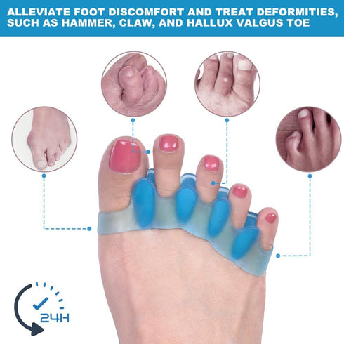 ROOCKE 4 Pcs Gel Toe Spacers - Hammer Toe Bunion Corrector for Men, Big Toe Spreaders, Yoga Toe Separators