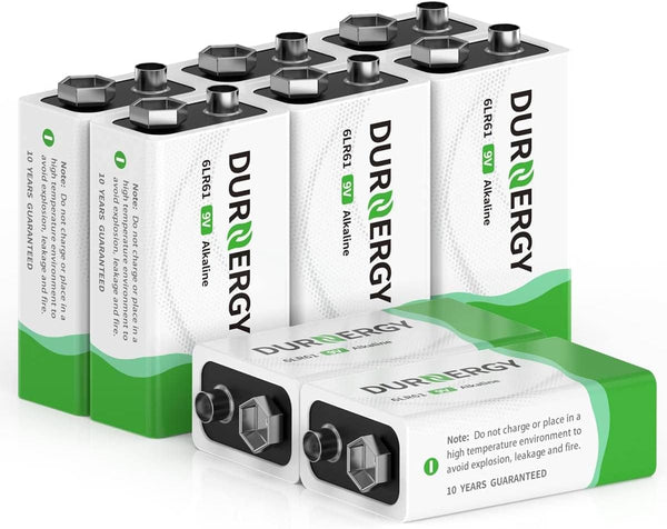9V Batteries, 8 Pack 9 Volt Batteries, 10-Year Shelf Life for Smoke Alarms, Guitar Pedals, Microphone