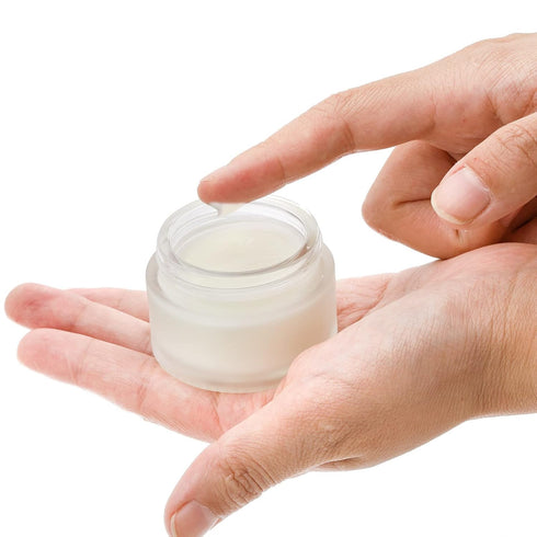 ZENFUN 12 Packs 30Ml Glass Cosmetic Containers, Round Frosted Jars with Lids for Cream, Toiletries, Lotions