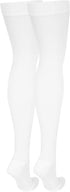 NuVein Medical Compression Stockings, 20-30 mmHg Support, Thigh Length Hose, Open Toe, White, Medium for Women & Men.