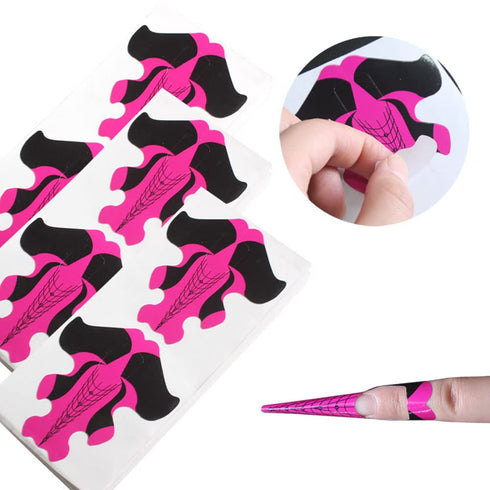 Yigo 100Pcs Self-Adhesive Nail Form Extension Stickers, Gel Nail Tips Guide for Poly Gel/Acrylic Nail Molds
