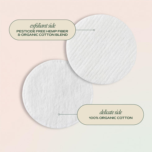 Organic Cotton Rounds for Face - Vegan & Organic Cotton Pads for Face - Cotton Rounds Makeup Remover Pads, Biodegradable Cotton Rounds, Skin-Friendly Rounds, Hempress Hygienics (270 Count)