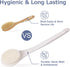 VANZAVANZU Shower Brush, Bath Body Brush with Soft Bristles, 15.4" Long Handle for Shower, Cream White