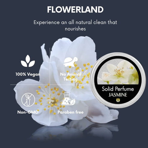Flowerland Solid Perfume - Portable Pocket Balm for Men and Women, Natural Fragrance - Jasmine (30ml)