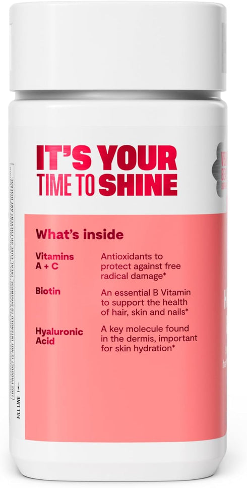 HABIT Hair, Skin & Nails Supplement (60 Capsules) - 2000mcg Biotin, Supports Skin Hydration, Hair & Nail Strength,