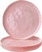 SILVER SPOONS Pink Plastic Appetizer Plates, 10 PC Heavy Duty Disposable Dinner Set, 9” Fine China Look