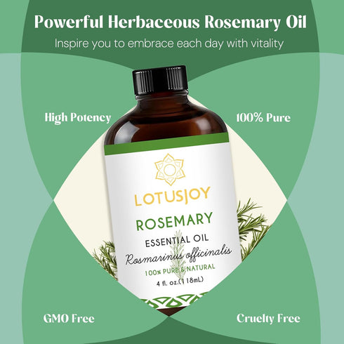 Rosemary Oil for Hair Growth - 100% Natural Aromatherapy Oil - 4 Oz