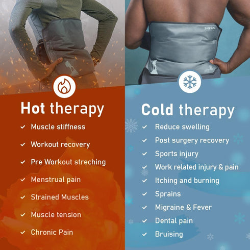 Large Reusable Ice Packs for Injuries with Velcro Straps - Soft Gel Hot and Cold Packs for Hip, Shoulder, Back Pain